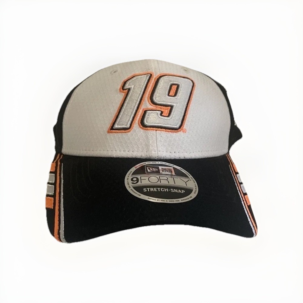 NWT NASCAR New Era Martin Truex Jr. #19 SnapBack OSFM Hat Cap Black White Orange